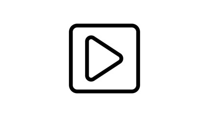 Animation play and stop button. Play button animation in center over a white background. Video play button icon concept. 4k video	
