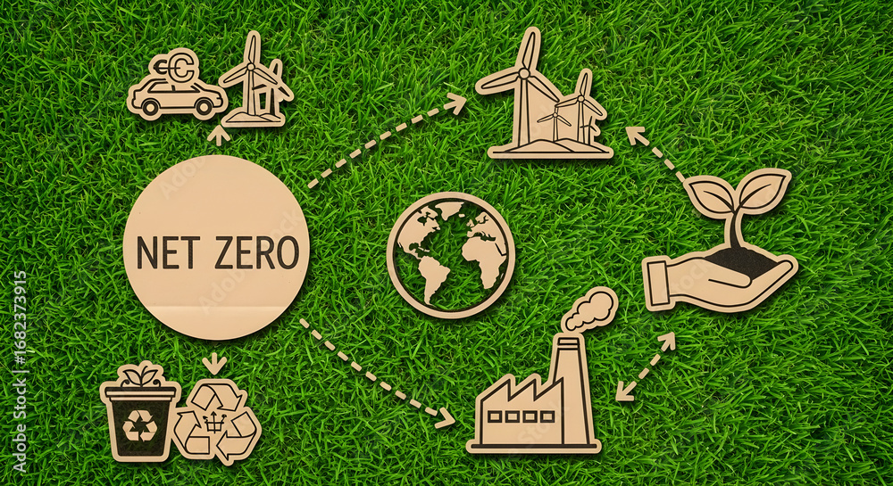 Achieve net zero emissions with sustainable practices, renewable energy ...