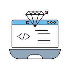 Clean Coding lineal color line icon with white background vector stock illustration