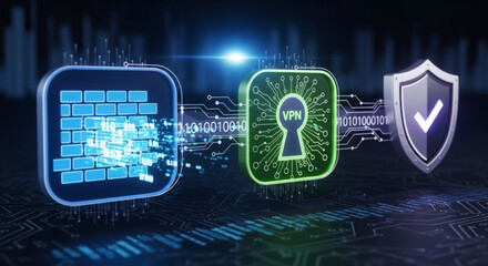 Vpn security network firewall protection data privacy internet safety online access secure connection technology