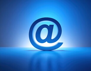 Email symbol on blue background