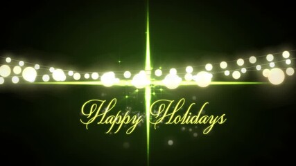 Wall Mural - animation of happy holidays text at christmas over lights