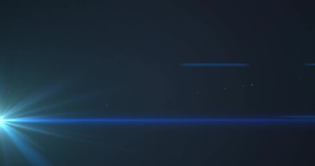 Wall Mural - animation of blue glowing light moving on blue background