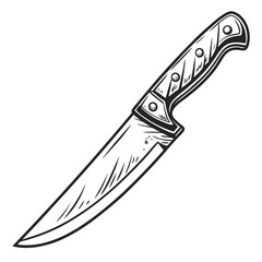 Sharp steel blade with riveted handle kitchen knife chef knife