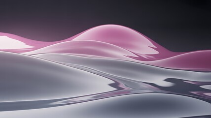 Canvas Print - Abstract Purple and Silver Liquid Waves: Sleek, Modern, Elegant Background Texture