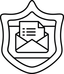 Wall Mural - A shield with an envelope on it