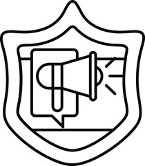 Canvas Print - A shield with a microphone on it