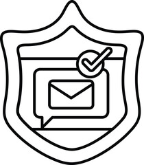 Wall Mural - A shield with a check mark on it and a message that says 