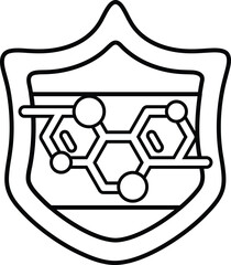 Canvas Print - A shield with a logo of a molecule on it