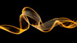 © buraratn - Abstract orange wave design with smooth flowing lines creating sense of movement and energy against black background, evoking feeling of elegance and dynamism
