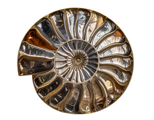 Polished Fossil Ammonite Shell, isolated PNG