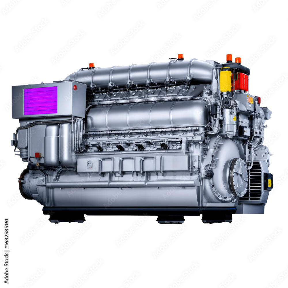 Steel Engine Example Detailed Industrial Engine with Multiple Cylinders and Advanced Cooling ...