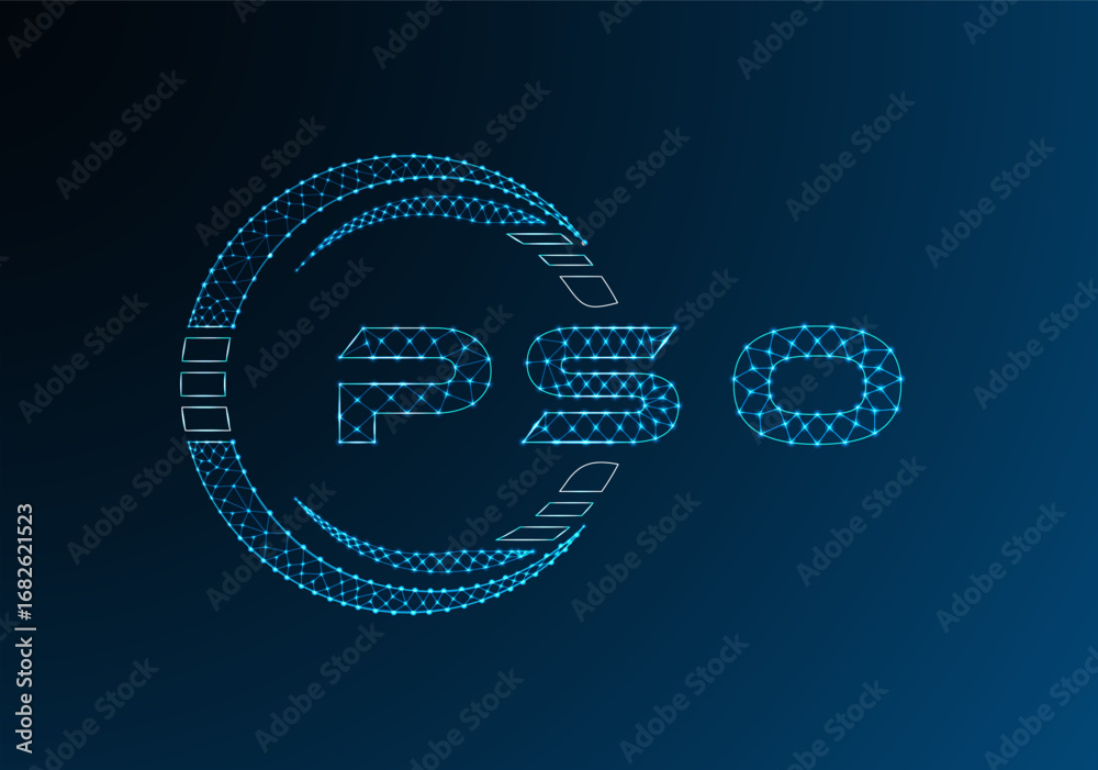PSO low poly letter logo vector design. PSO lower poly logo design. Low ...