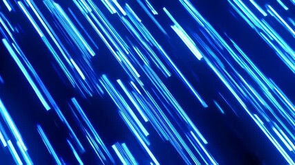 Wall Mural - Futuristic Blue Light Streaks Against Dark Background Motion Graphic Loop perfect for technology