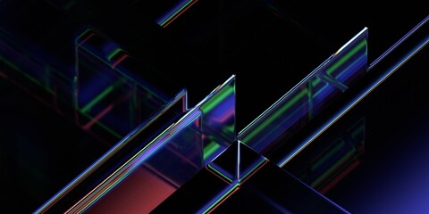 Wall Mural - Abstract iridescent background design, 3d render