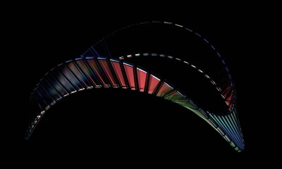 Wall Mural - Abstract dark background, futuristic glass shape, 3d render