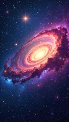 Wall Mural - Celestial Panorama Swirling Nebula, Stars, and Galaxies ? Awe-Inspiring Cosmic Creation