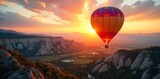 Hot Air Balloon Sunrise Ascent A Vibrant Journey of Freedom and Adventure