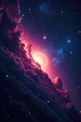 Wall Mural - Vast cosmic expanse, swirling nebulae and distant galaxies stretching across the infinite darkness of space A breathtaking view of the universe's grandeur , vastness, creation, light years