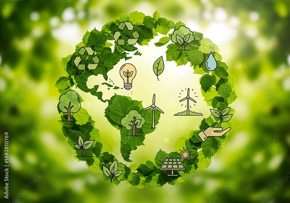 Green Earth and Sustainable Eco-Friendly Solutions Stock Photo | Adobe ...