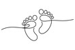 © StockSynergy - One Line Drawing of Baby Footprints | Minimalist Childhood Vector Illustration