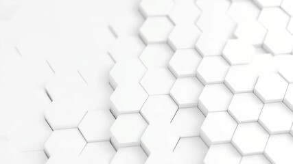 Minimal white 3d hexagon grid surface flows with smooth wave motion in abstract seamless loop for clean modern background visuals