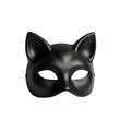 © Gelandangan - Sleek black cat mask for a costume party or masquerade ball. isolated transparent background