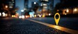 © Eky - Night city street with location marker