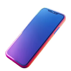 Modern Smartphone with Gradient Edges isolated on a transparent background mobile