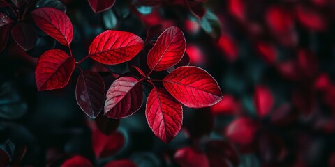Stunning Macro Shot of Red Tree Leaves