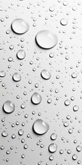 Wall Mural - aerial shot of water droplets on a light surface, evoking a refreshing feeling of clean moisture.