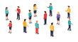 © Maureen - Isometric business people standing and interacting in casual office attire