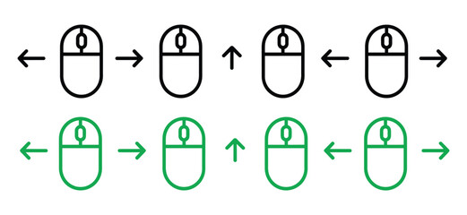 Mouse Click and Scroll Function Indicator Vector Illustration