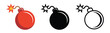 © JannatGraphicDesign - bomb and burning icon set , vector dawning illustration, Boom set collection