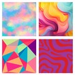 © Anna - Abstract background with geometric shapes and colorful patterns, consisting of different blocks. Perfect for posters, packaging, textiles, social media templates, and digital design projects.