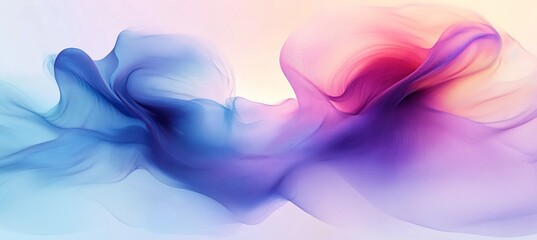 Sticker - gentle abstract pastel color gradient featuring baby blue and orchid swirls on white canvas