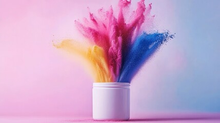 Canvas Print - vibrant colorful powder explosion in motion, creating a stunning visual of fantasy art and joy