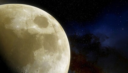 Wall Mural - Full moon in a vast cosmic expanse