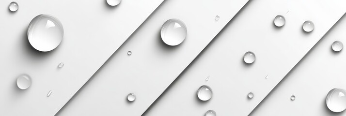 Wall Mural - macro photography of fresh dew drops on natural elements against a clean white background.