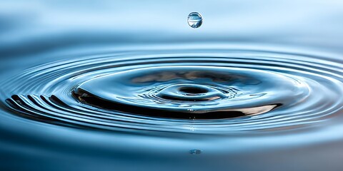 Wall Mural - Elegant Water Splash Capturing the Pure Beauty of Raindrops Creating Delicate Ripples in Nature