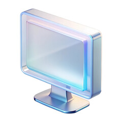 3d transparent computer monitor isolated on transparent background
