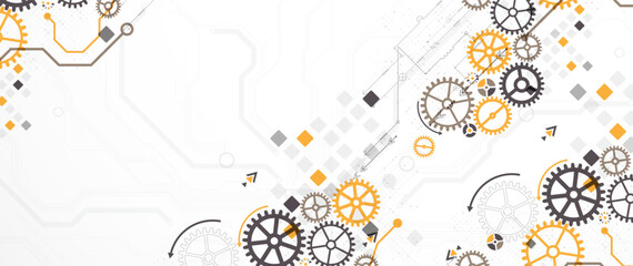 Wall Mural - abstract technology background. cogwheels theme. vector illustration