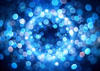 Wall Mural - abstract blue bokeh lights circles