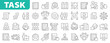 © vectorsanta - Task line icon set. Project, job, voting, workflow, checklist, poll, multitasking, decision and more. Editable stroke. Outline vector icon. Vector illustration