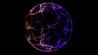 © Aksver - Glowing purple and orange energy sphere with flowing plasma wave lines on black background. Abstract sci-fi fluid orb animation with smooth motion. Futuristic digital holographic loop