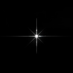 Canvas Print - four-point light flare background night black.