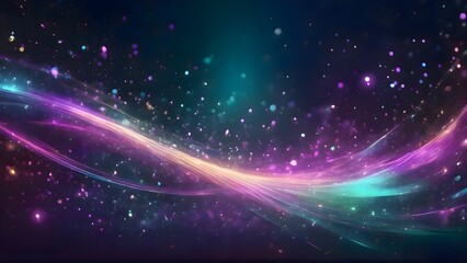 Purple and blue abstract fantasy style background with glowing stars and soft blurry lights forming dreamy cosmic design in surreal digital composition