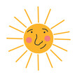© Gulnaz - Happy smiling sun. Cute sun. Sunshine emoji. Funny emotion. Vector illustration
