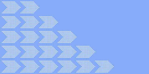 Wall Mural - abstract creative background, web banner. white dotted arrows on blue background. color banner. vect