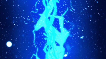 Wall Mural - abstract blue energy streams and particles floating in deep space
